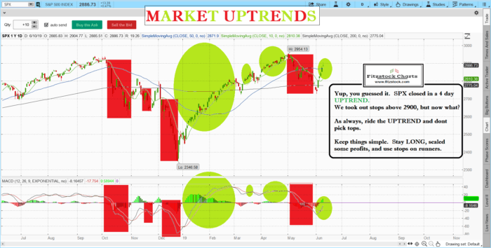 spx1 700x354 - Stock Market Technical Analysis with Fitzstock Charts daily chart close-6/10/19