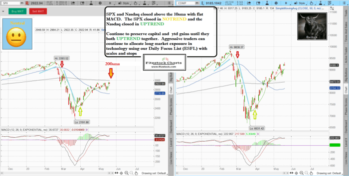 SPXNAZ 14 700x354 - Stock market technical analysis with the best stock charts in the industry.- Fitzstock Charts closing notes 5/19/20